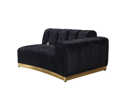 Black Velvet Modular Curved Two Piece Sectional With Toss Pillows HomeRoots