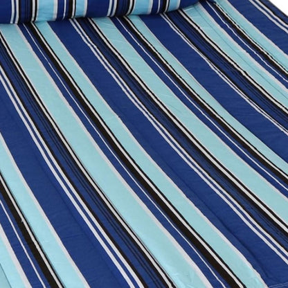 Light Blue And Dark Blue Striped Double Hammock HomeRoots