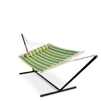 Green And Yellow Striped Double Hammock