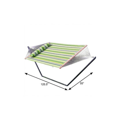 Green And Yellow Striped Double Hammock HomeRoots