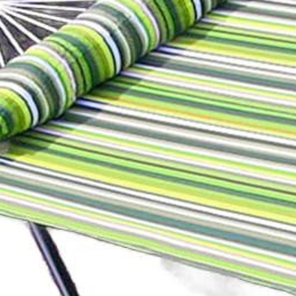 Green And Yellow Striped Double Hammock — view 4