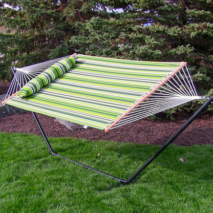 Green And Yellow Striped Double Hammock HomeRoots