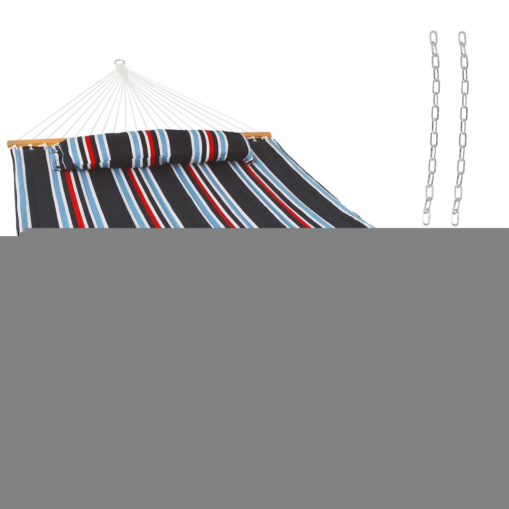 Blue Red And White Striped Double Hammock