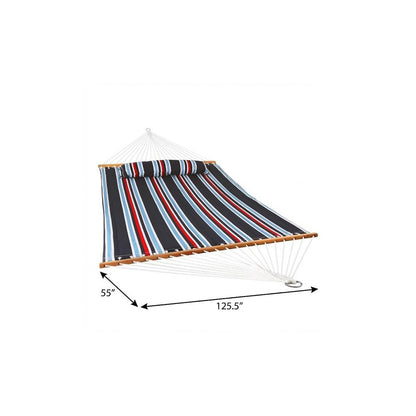 Blue Red And White Striped Double Hammock HomeRoots