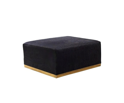 Black Velvet Modular U Shaped Four Piece Sofa and Chaise Sectional With Toss Pillows HomeRoots