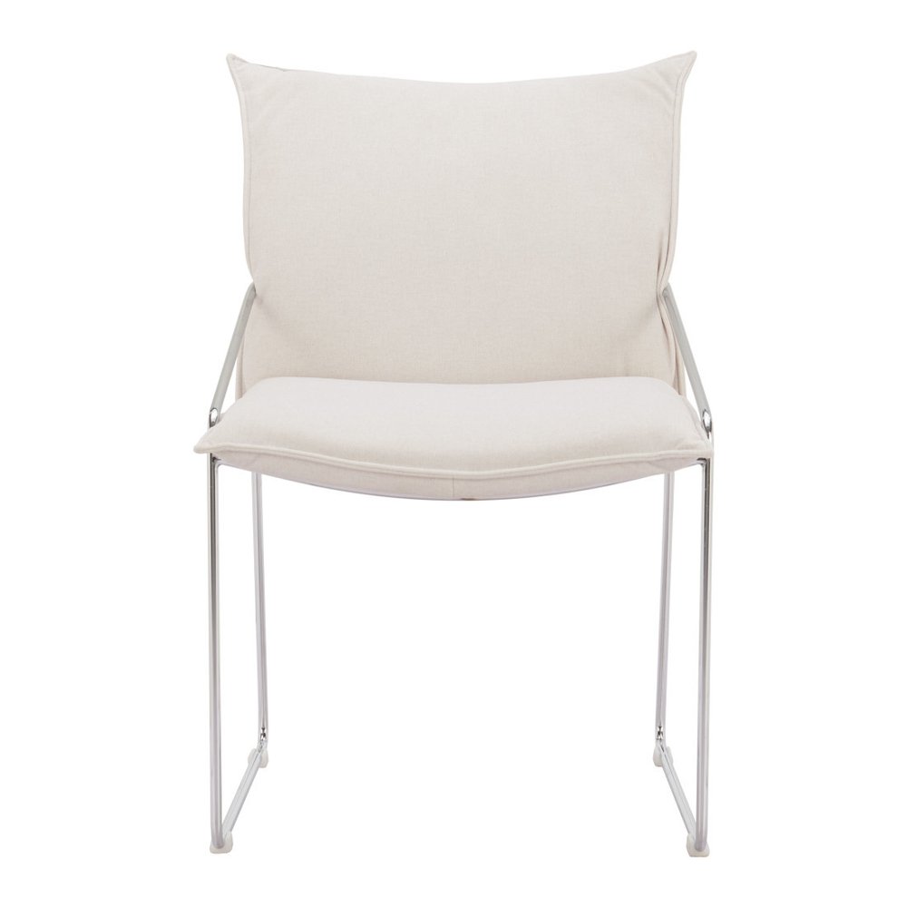 Set of Two Green And Silver Faux Linen And Wood Dining Side Chairs HomeRoots