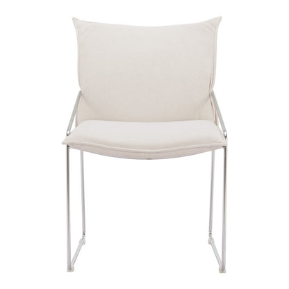 Set of Two Green And Silver Faux Linen And Wood Dining Side Chairs HomeRoots