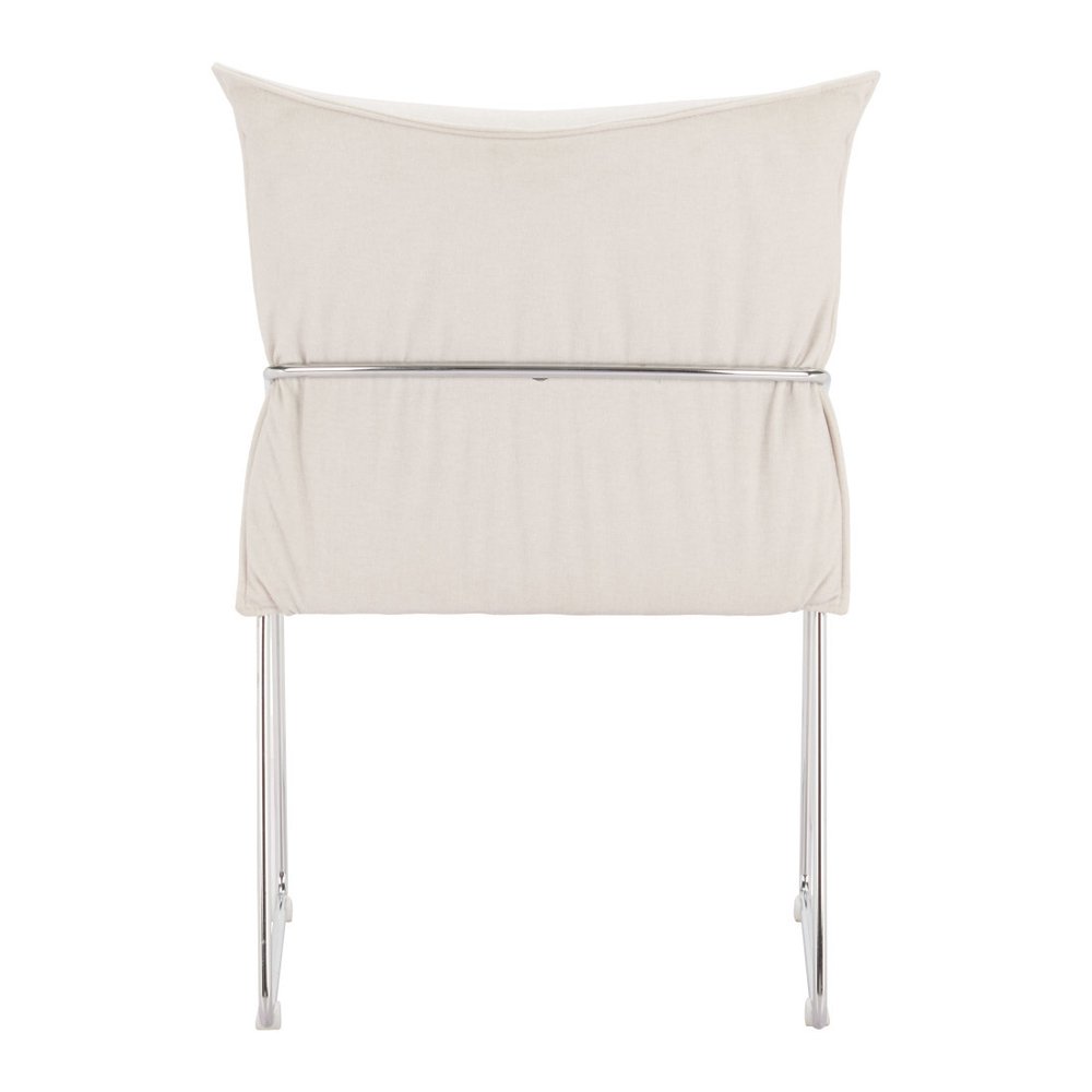 Set of Two Green And Silver Faux Linen And Wood Dining Side Chairs — view 6