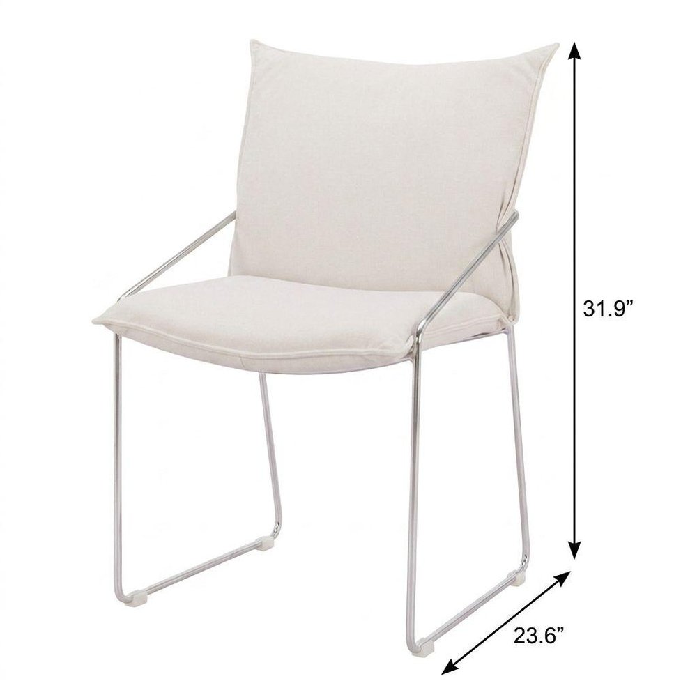 Set of Two Green And Silver Faux Linen And Wood Dining Side Chairs — view 10