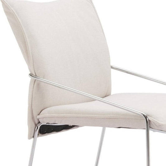 Set of Two Green And Silver Faux Linen And Wood Dining Side Chairs