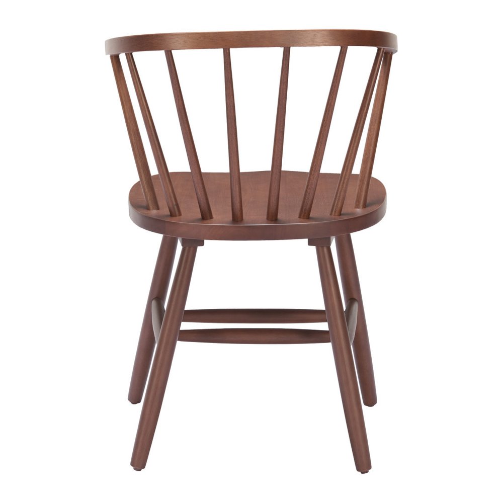 Set of Two Walnut And Brown Solid Wood Windsor Back Dining Side Chairs HomeRoots