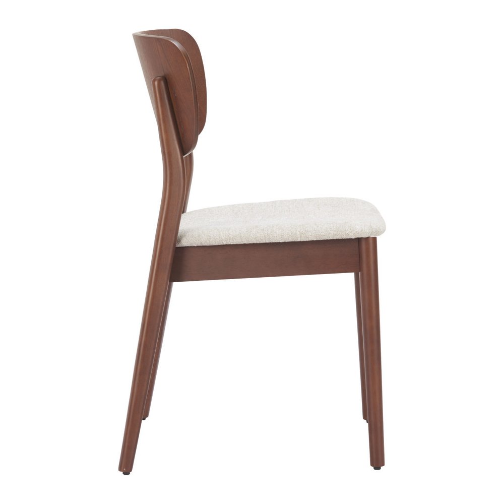 Set of Two Gray And Natural Faux Linen And Wood Open Back Dining Side Chairs — view 15