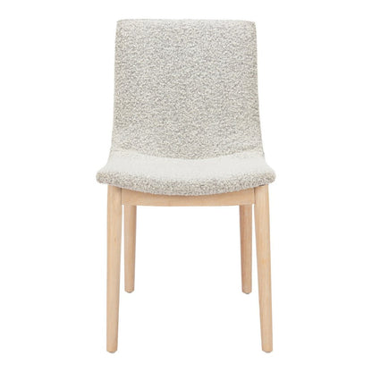 Set of Two Gray And Natural Fabric And Solid Wood Dining Side Chairs HomeRoots