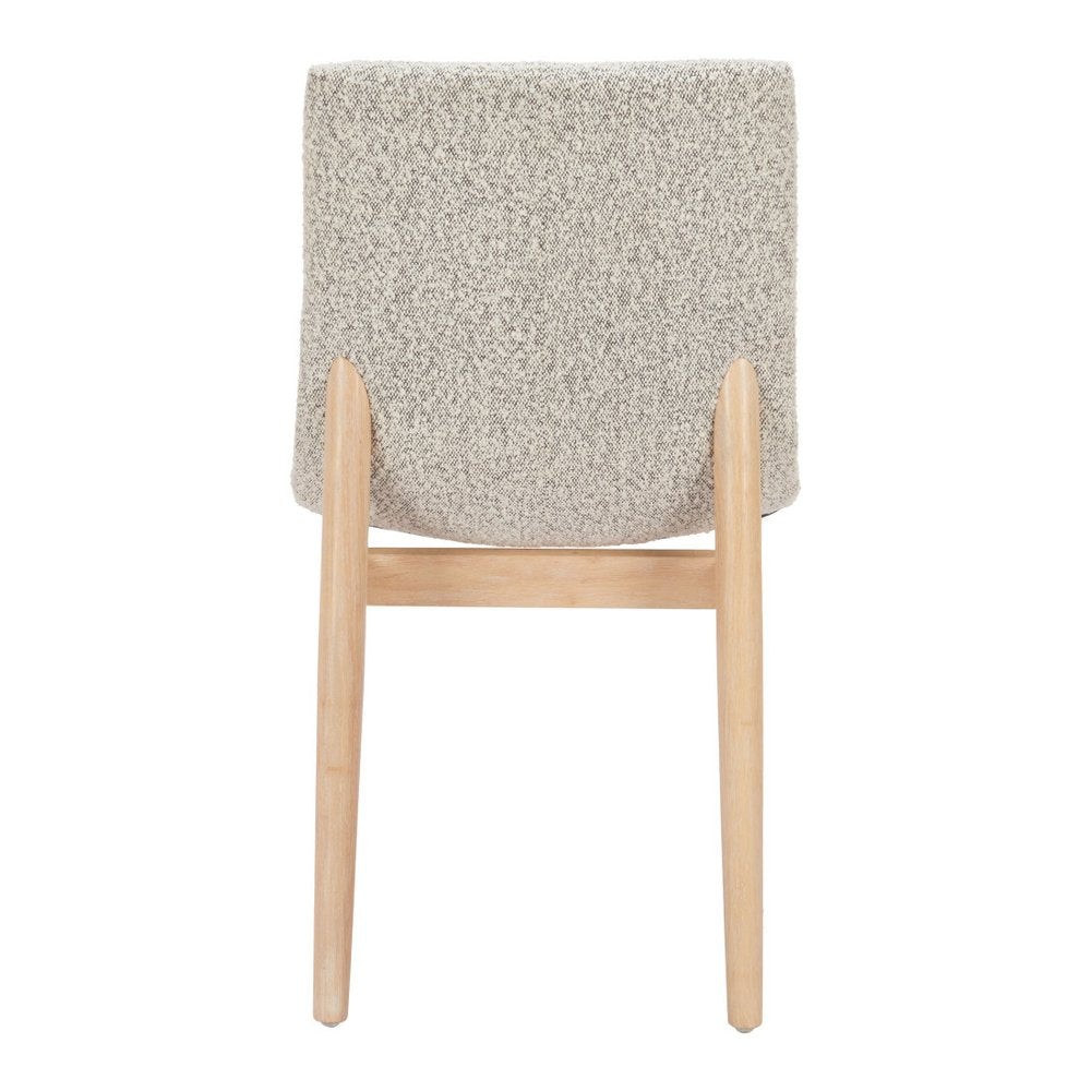 Set of Two Gray And Natural Fabric And Solid Wood Dining Side Chairs — view 7