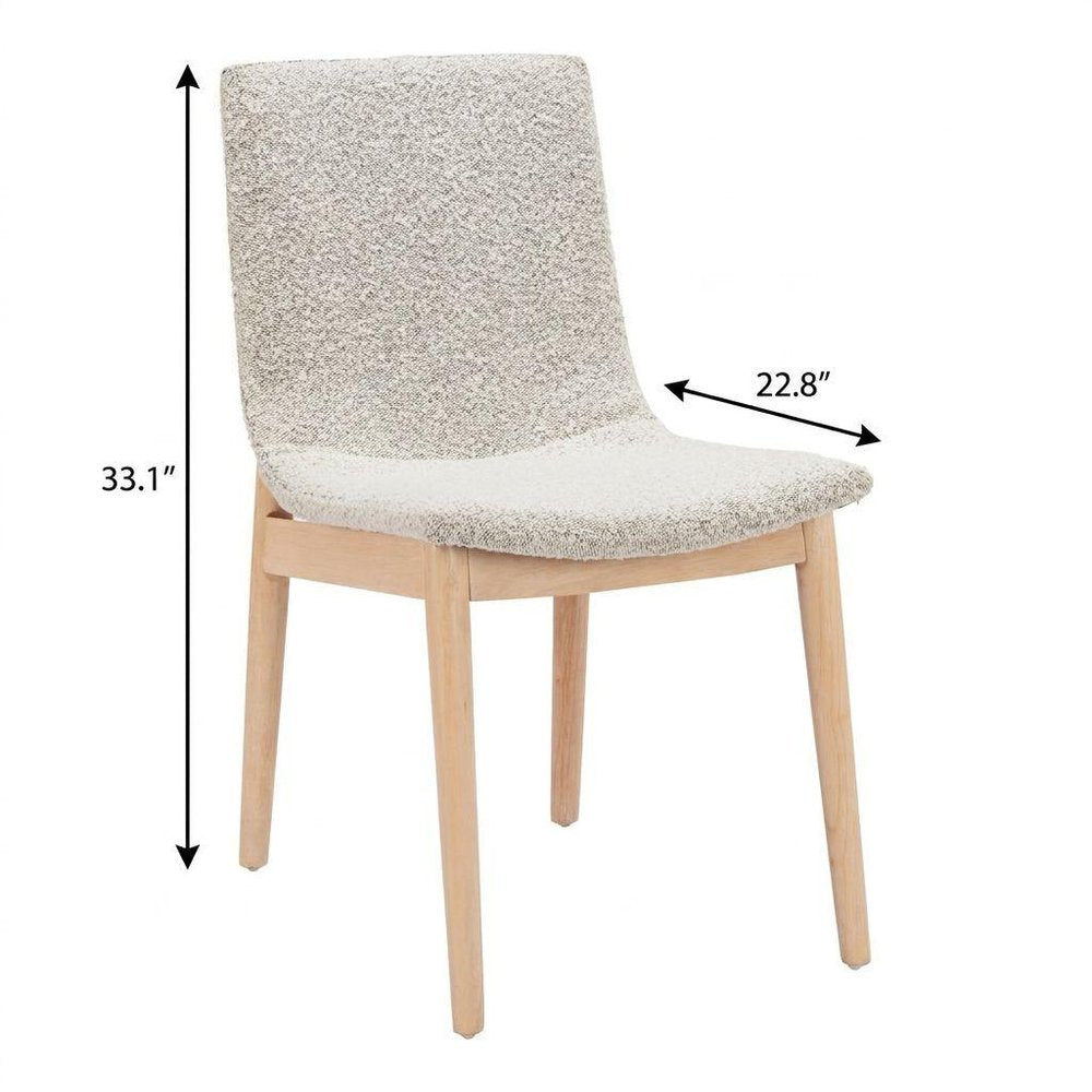 Set of Two Gray And Natural Fabric And Solid Wood Dining Side Chairs — view 10