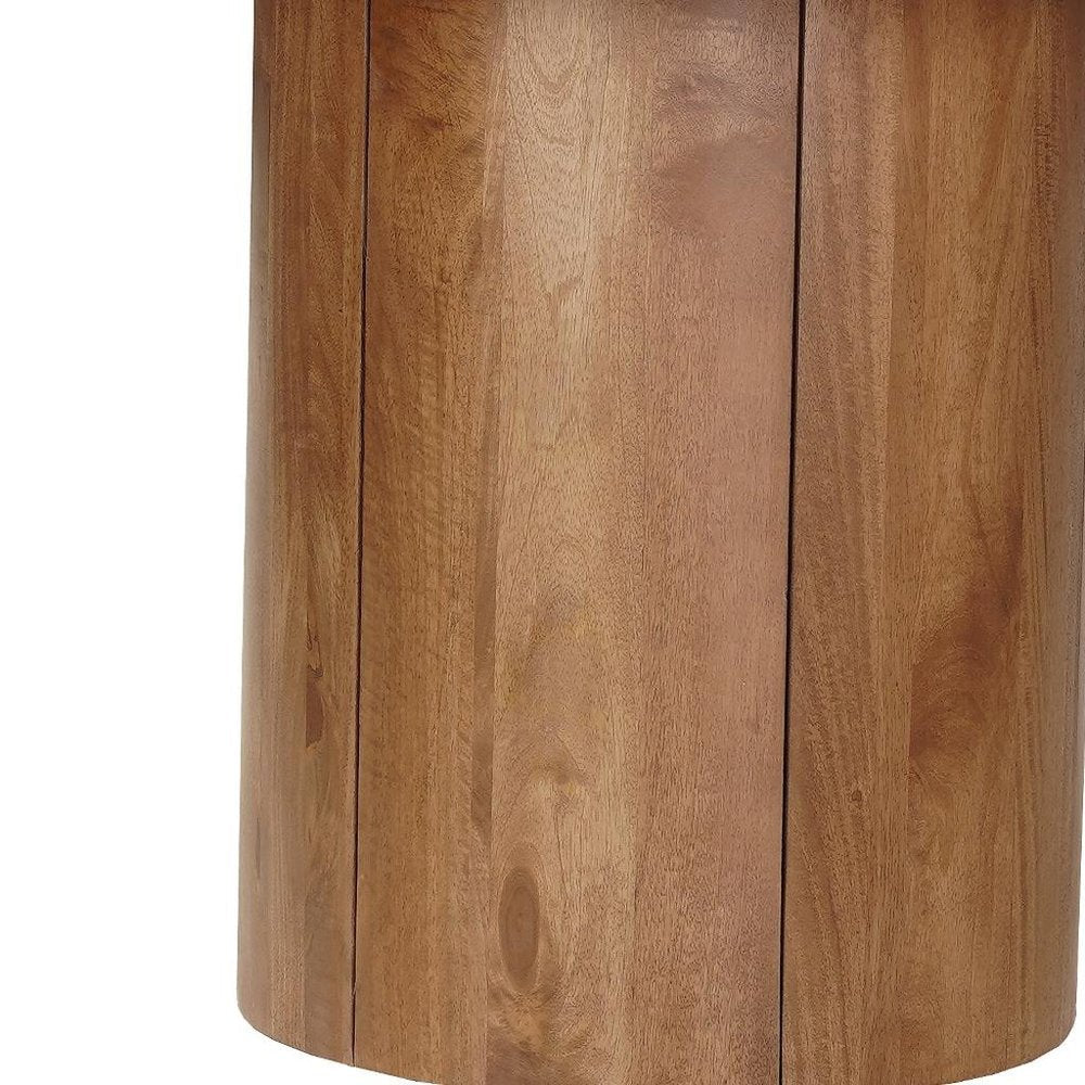 Five Piece Brown Round Solid Wood Dining Set with Four Chairs HomeRoots