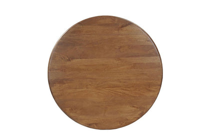 Five Piece Brown Round Solid Wood Dining Set with Four Chairs HomeRoots