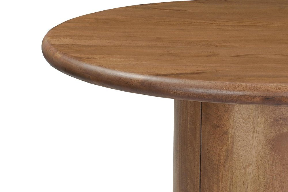 Five Piece Brown Round Solid Wood Dining Set with Four Chairs HomeRoots