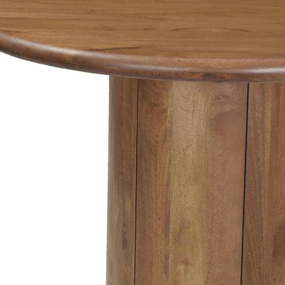 Five Piece Brown Round Solid Wood Dining Set with Four Chairs HomeRoots