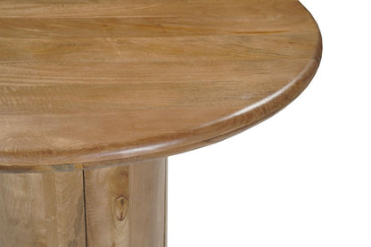 Five Piece Brown Round Solid Wood Dining Set with Four Chairs HomeRoots