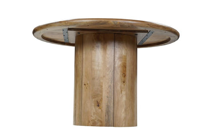 Five Piece Brown Round Solid Wood Dining Set with Four Chairs HomeRoots