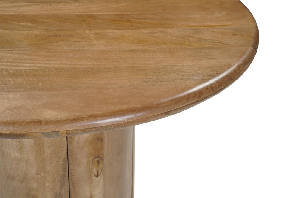 Five Piece Brown Round Solid Wood Dining Set with Four Chairs HomeRoots