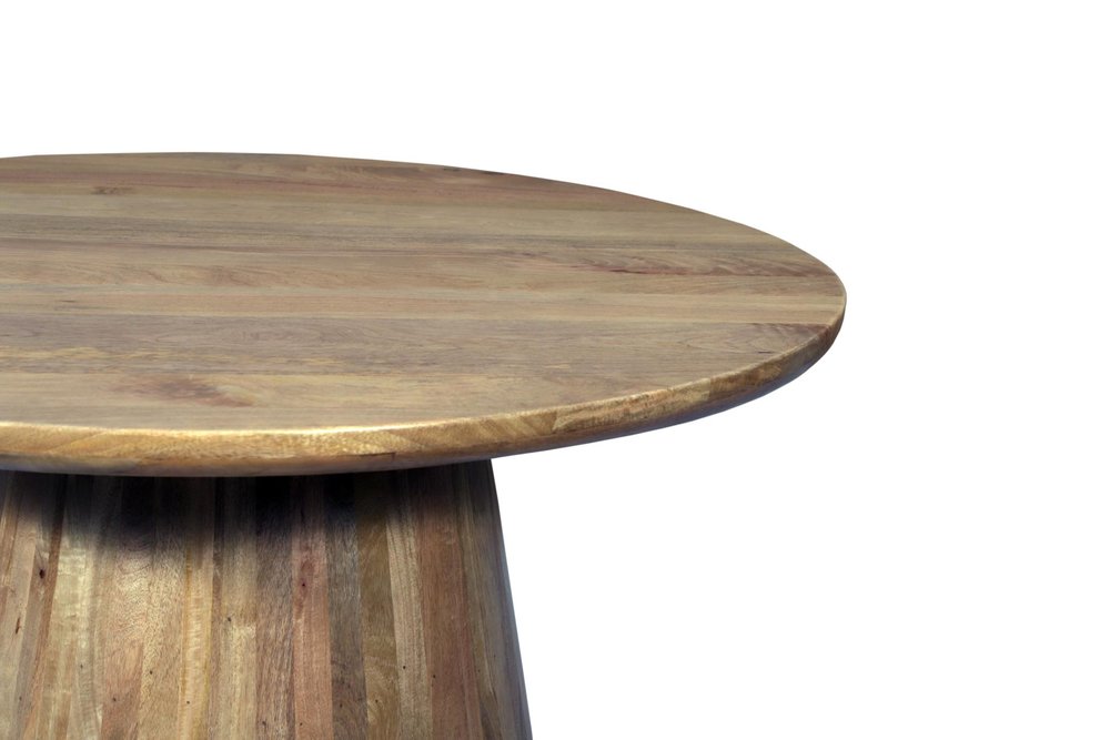 Five Piece Brown Round Solid Wood Dining Set with Four Chairs HomeRoots