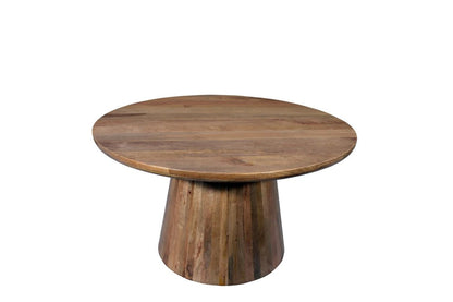 Five Piece Brown Round Solid Wood Dining Set with Four Chairs HomeRoots