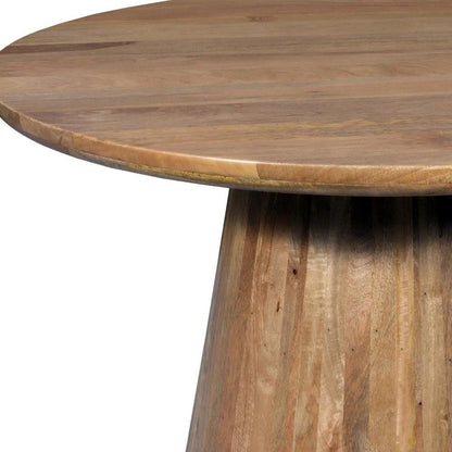 Five Piece Brown Round Solid Wood Dining Set with Four Chairs HomeRoots