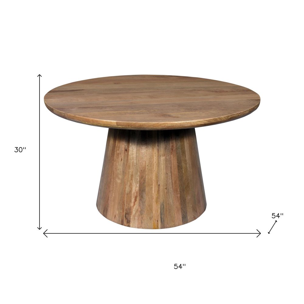 Five Piece Brown Round Solid Wood Dining Set with Four Chairs HomeRoots
