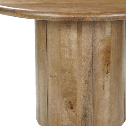 48" Natural Solid Wood Pedestal Base Round Top Dining Table HomeRoots