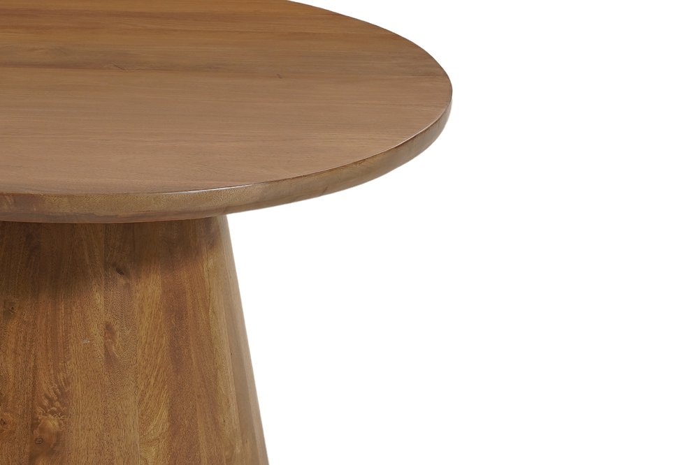 54" Brown Solid Wood Pedestal Base Round Top Dining Table HomeRoots