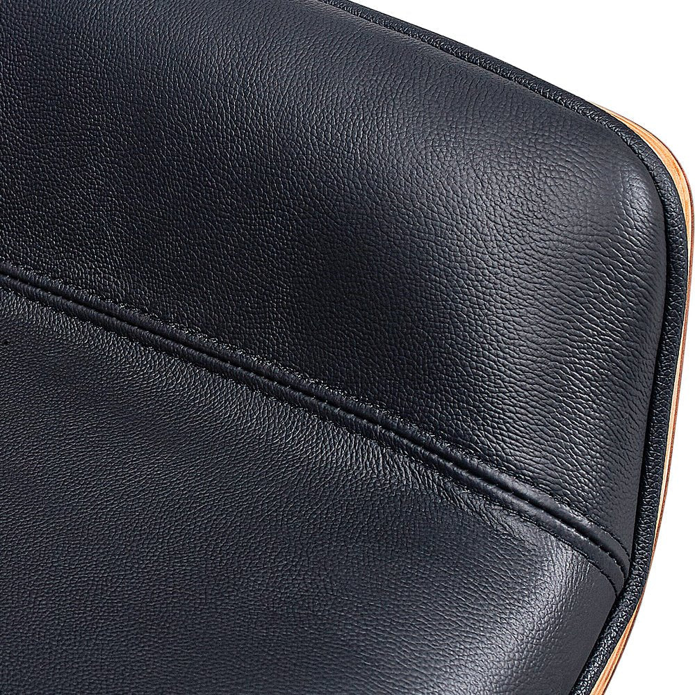 Black Rosewood and Silver Adjustable Height Swivel Rolling Executive Office Chair HomeRoots