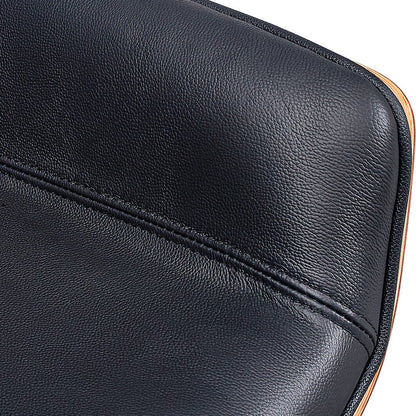 Black Rosewood and Silver Adjustable Height Swivel Rolling Executive Office Chair HomeRoots