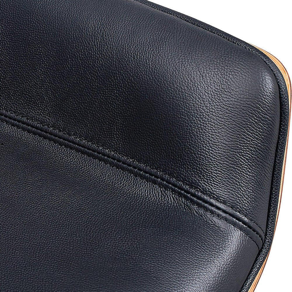 Black Rosewood and Silver Adjustable Height Swivel Rolling Executive Office Chair HomeRoots