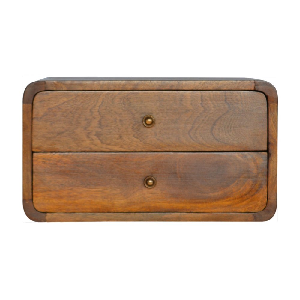 18" Brown Solid Wood Floating Nightstand HomeRoots