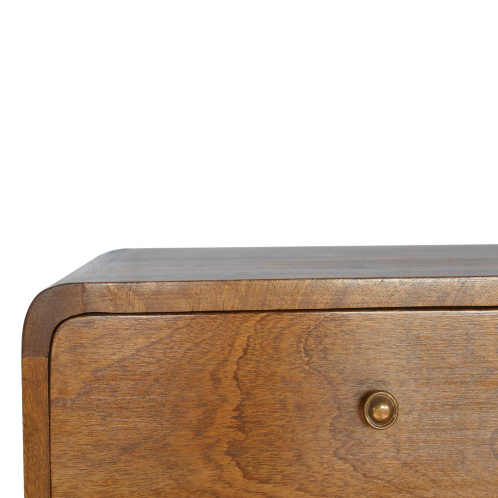 18" Brown Solid Wood Floating Nightstand HomeRoots