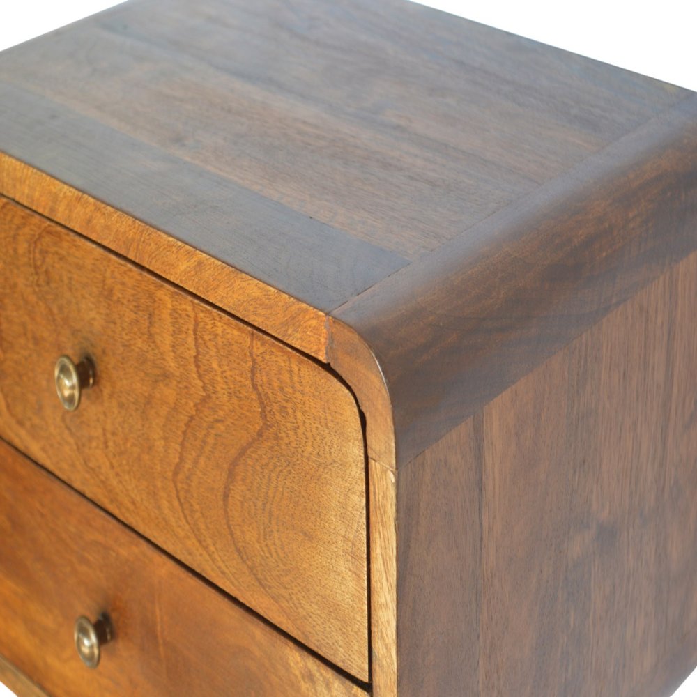 18" Brown Solid Wood Floating Nightstand HomeRoots