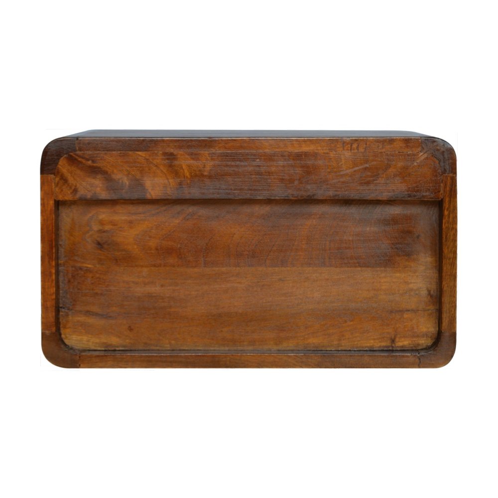 18" Brown Solid Wood Floating Nightstand HomeRoots