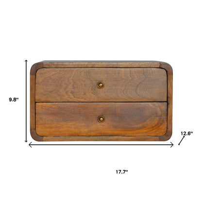 18" Brown Solid Wood Floating Nightstand