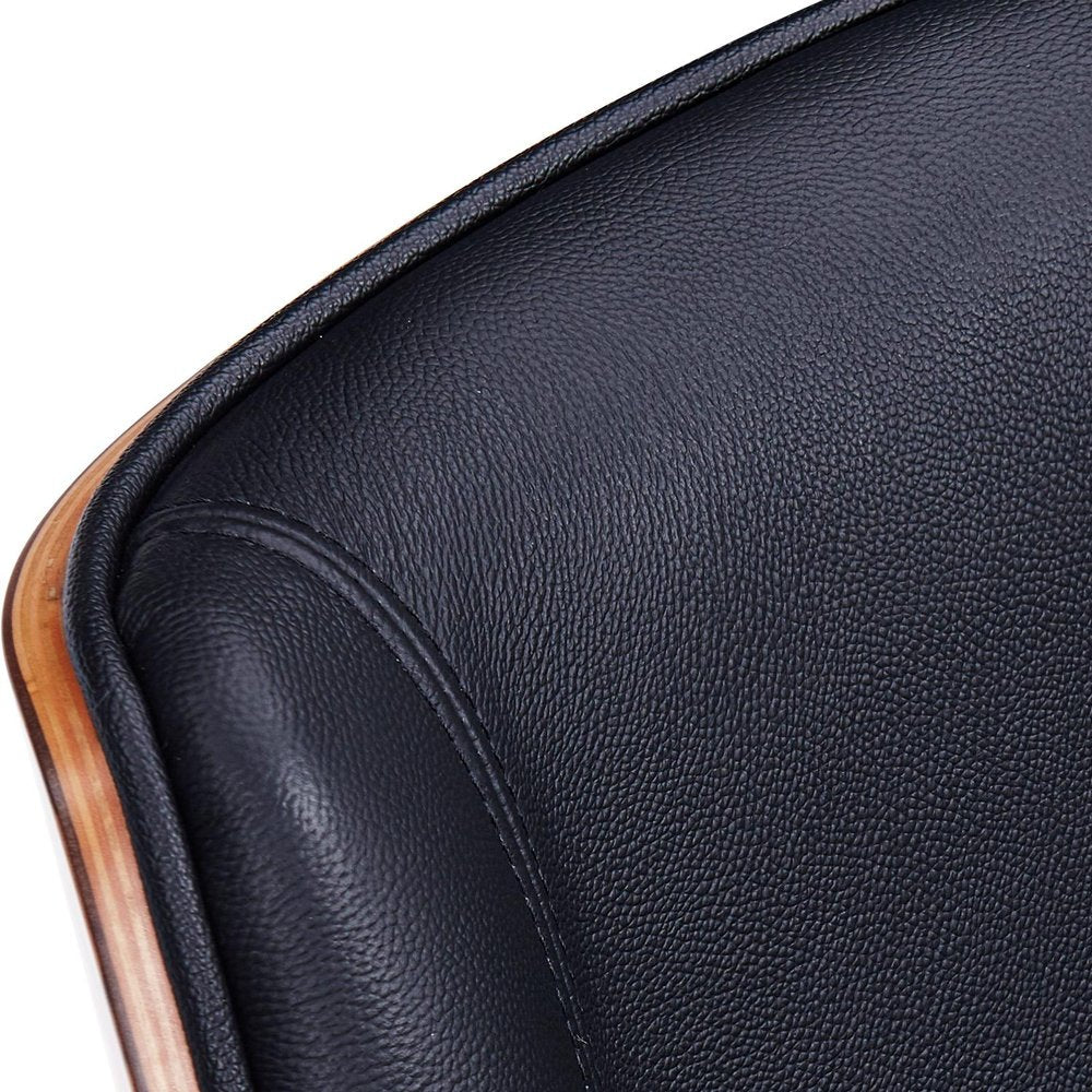 Black Rosewood and Silver Adjustable Height Swivel Rolling Conference Office Chair — view 6