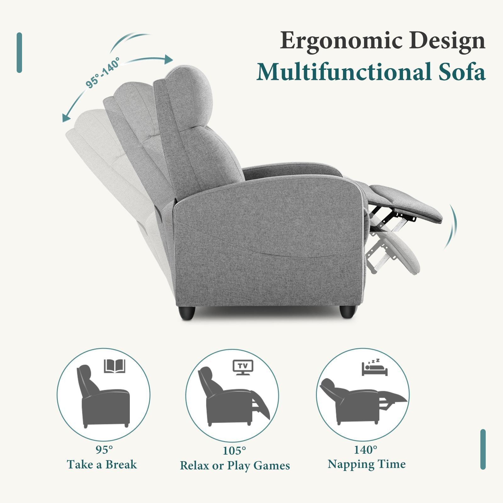 Recliner Chair for Adults, Massage Reclining Chair for Living Room - FurniFindUSA