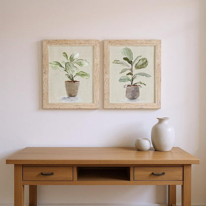 Set Of Two Fiddle Fig Tree Brown Framed Wall Art HomeRoots
