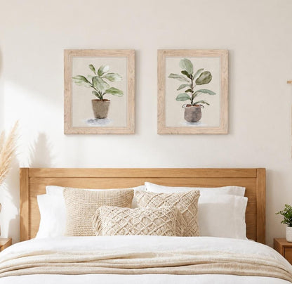 Set Of Two Fiddle Fig Tree Brown Framed Wall Art HomeRoots