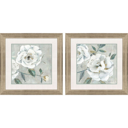 Set Of Two White Florals Gold Framed Wall Art HomeRoots