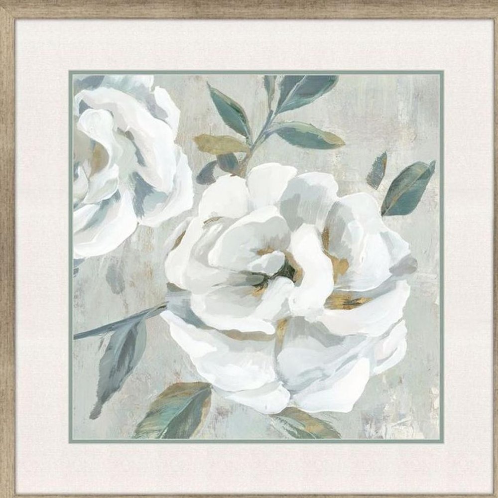 Set Of Two White Florals Gold Framed Wall Art — view 4