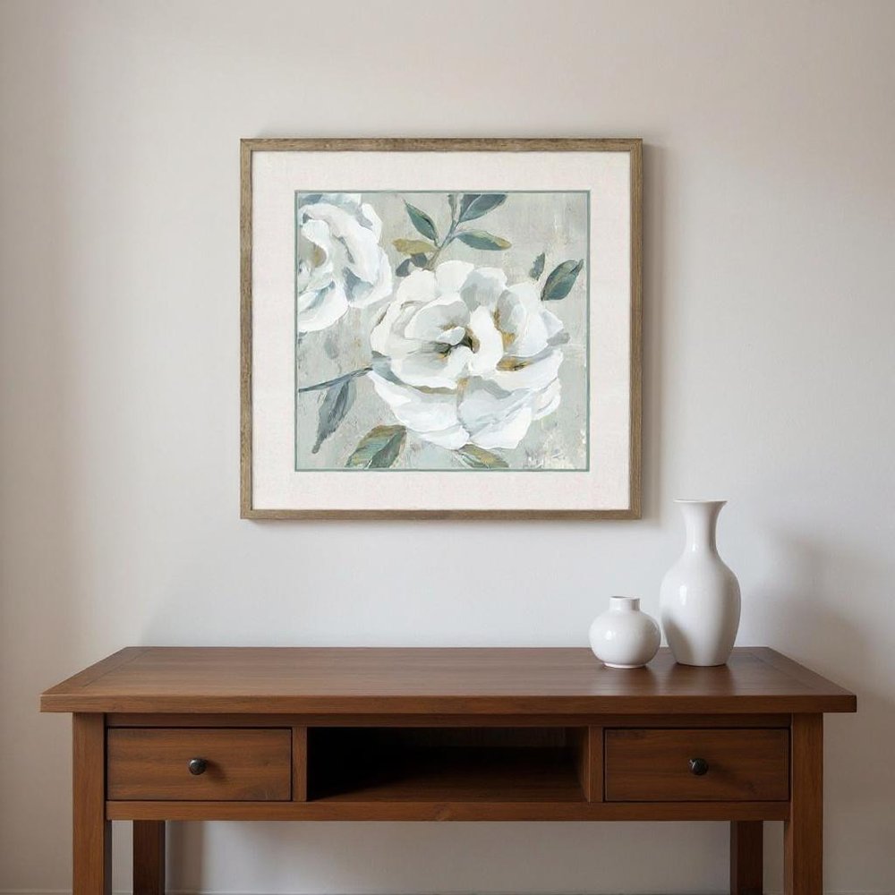 Set Of Two White Florals Gold Framed Wall Art — view 6