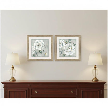 Set Of Two White Florals Gold Framed Wall Art HomeRoots