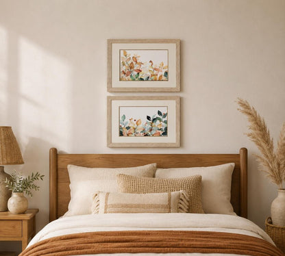 Set Of Two Autumn Leaves Brown Framed Wall Art HomeRoots
