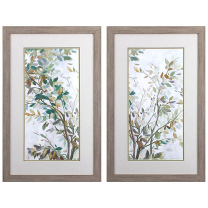 Set Of Two Leaves of Tree Brown Framed Wall Art HomeRoots